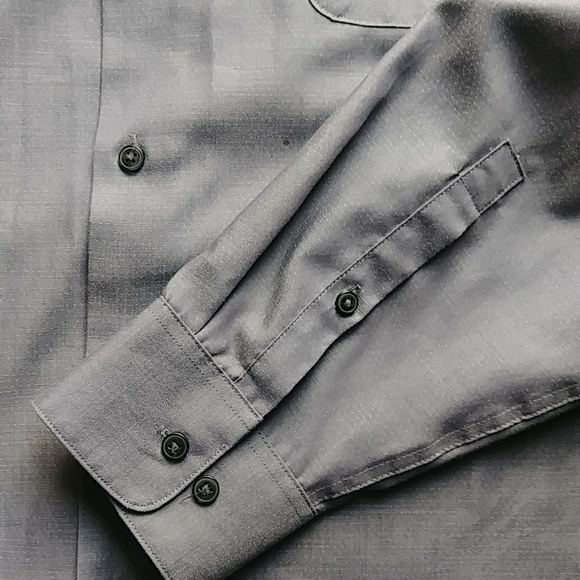 Calvin Klein regular fit no Iron button down shirt gray 16.5 Large - Picture 2 of 8